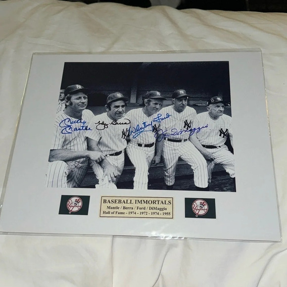 Mickey Mantle yogi Berra Whitey Ford Joe DiMaggio New York Yankees Hall … - Picture 1 of 2
